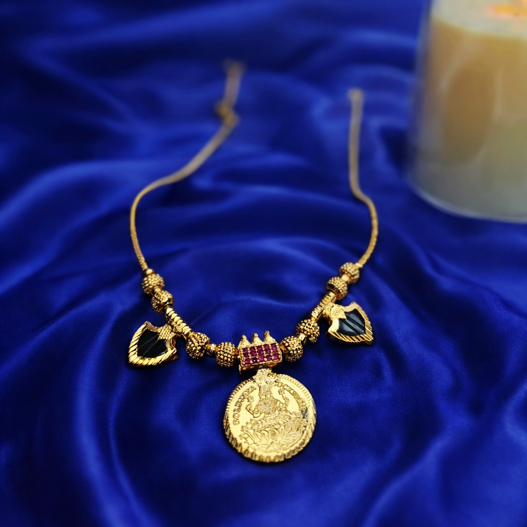 1 gram imitation Palakka with Lekshmi Coin Locket Temple look