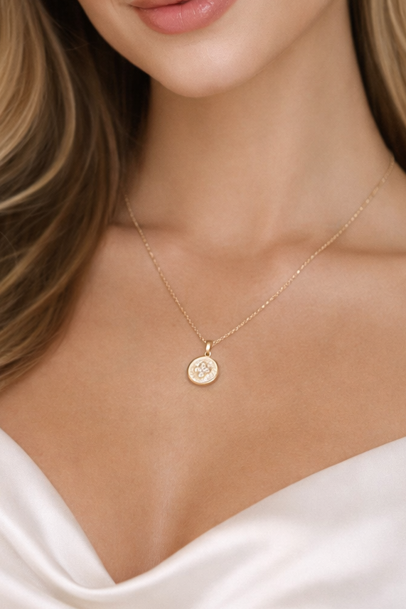 Simple Chain with Round Pendant Necklace