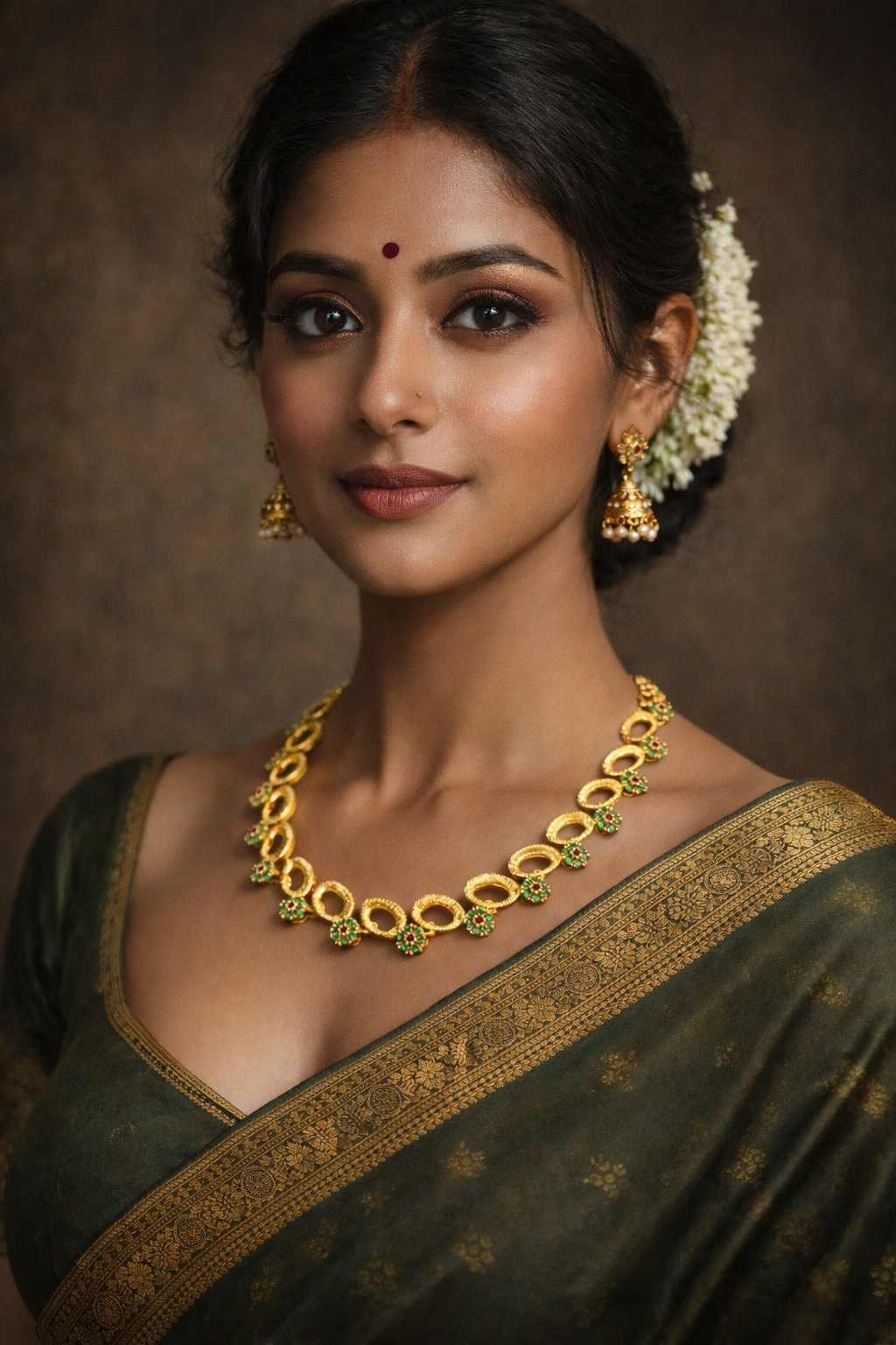 AD Stone Gold Micro plated Necklace