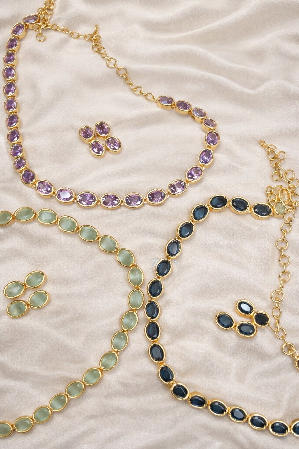 AD Stone Necklace Available with 3 colours