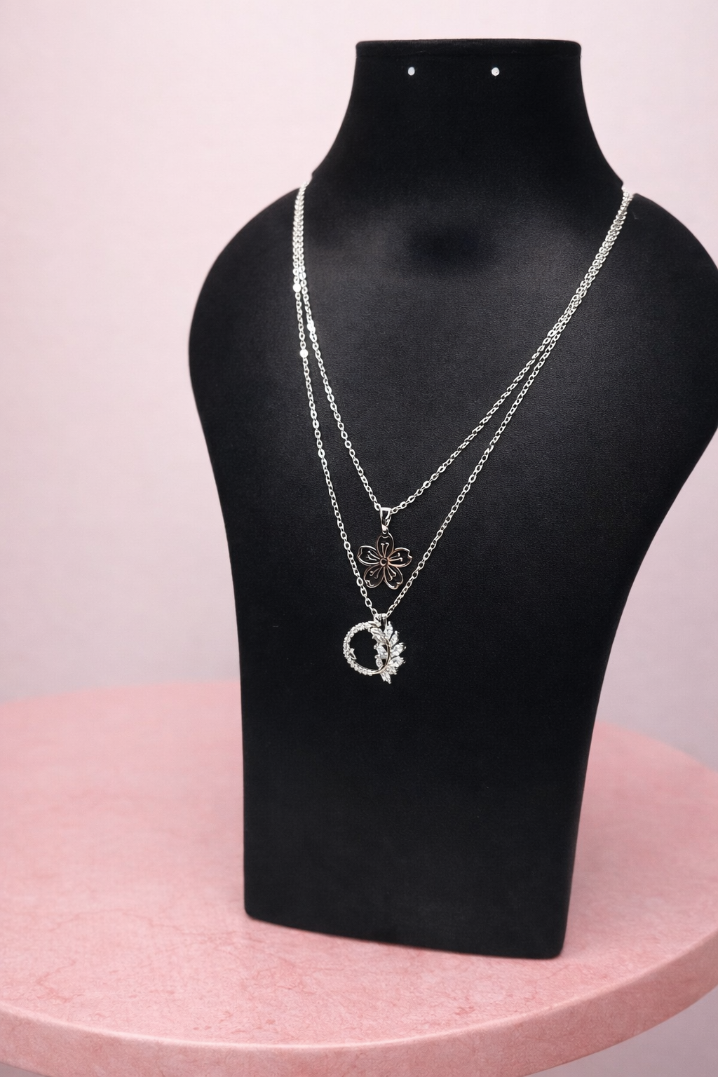 Stainless Steel Double Layer Double Locket White AD Stone Locket